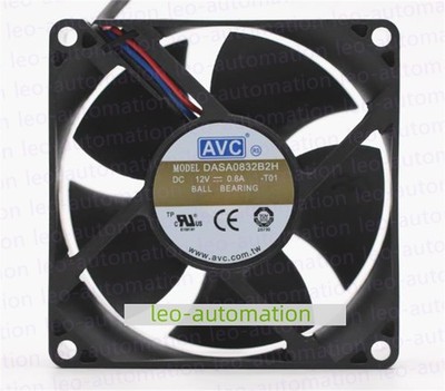 Qty:1 AVC 8cm DASA0832B2H 12V 0.80A High Air Volume 8032 Cooling Fan 3-wire
