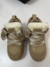 Image of UGG Women's Lowmel Sand Beige Suede Sheepskin Trainers, UK Size 6