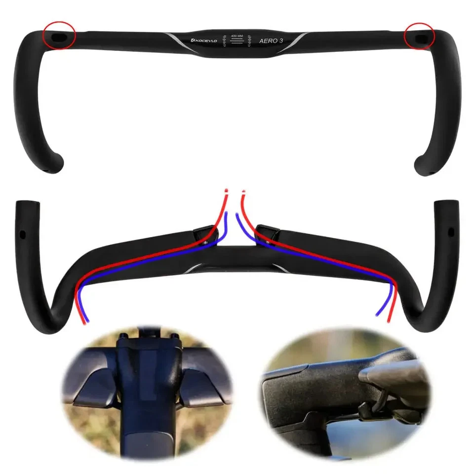 Full Carbon Fiber Road Bike Handlebar Sports Drop Bar 31.8 X 360/380/400/420mm - Image 3 of 4