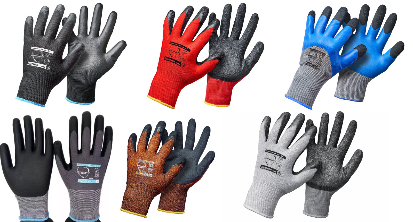 Arbeitshandschuhe Montagehandschuhe Mechanikerhandschuhe Nitril Latex PU 12-240 5
