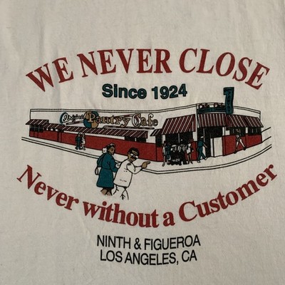 Original Pantry Cafe Los Angeles, CA T Shirt Vintage Single Stitch Size XXL