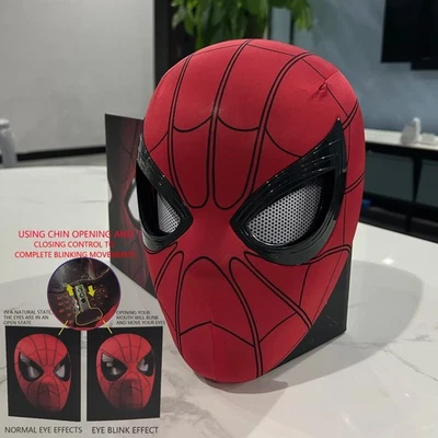 Marvel Spider-Man Cosplay Mask with Moving Eyes – 1:1 Scale Full-Headgear Helmet