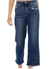 JB82497 High Waist Destroyed Pocket Wide 