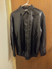 Zara Womens Large L Black Crocodile Print Fau...