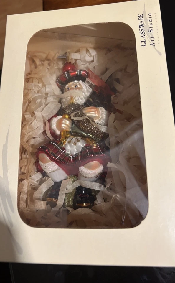 "Gaita de vidrio soplado estudio de arte de cristalería Santa adorno de Navidad Polonia 5,5""" Foto 2 de 4