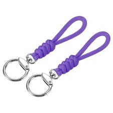 2 Pcs Paracord Lanyard with Clasps, Wrist Keychain Cord Metal Hooks Straps  ...