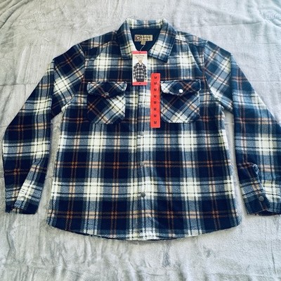 BC Clothing Heritage Textured Flannel Shirt Men's Plaid Winter - Medium Size
