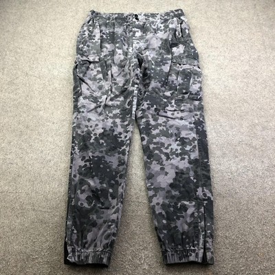naith Layered Crush SweatPants Camo×Gray Nike Sweatpants Mens 31x28 Gray Camo Cargo Elastic Waist Tapered