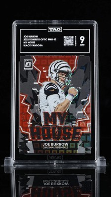 /25 2022 Donruss Optic My House Joe Burrow #MH-12 Black Pandora Insert TAG 9