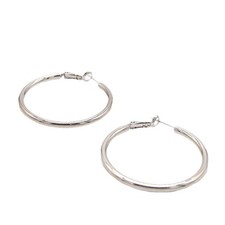 Silver Plain Hoop Earrings