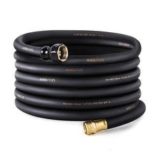 Garden Hose 5/8 x 50ft - Brass Rubber Heavy Duty Water Hose 600 PSI Burst Pre...