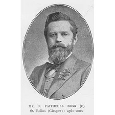 FERDINAND FAITHFULL BEGG MP for St Rollox, Glasgow - Antique Print 1895