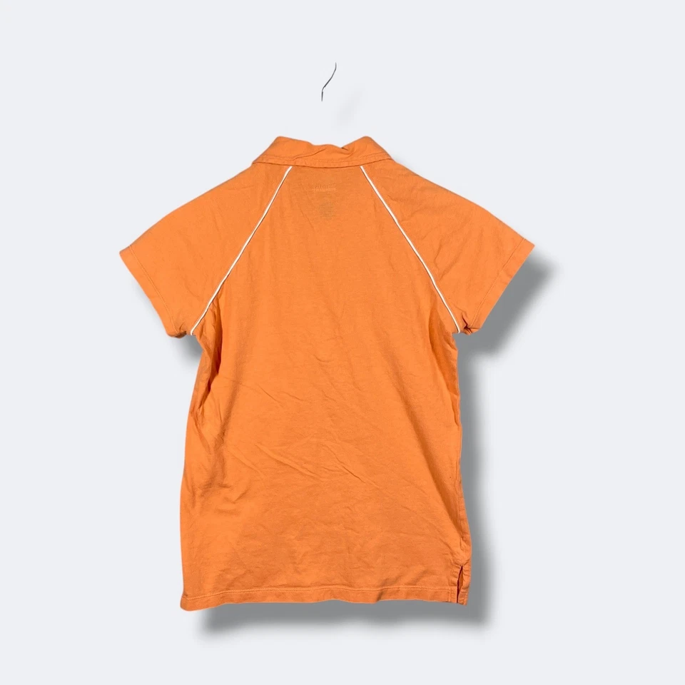 Y2K Hollister s/s Polo Mujer Grande Delgado Naranja Piqué Algodón Logo Preppy Foto 4 de 4