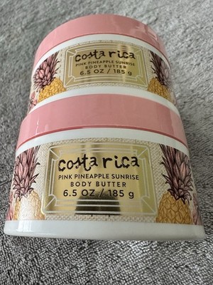Lot Of 2 - Bath & Body Works COSTA RICA PINK PINEAPPLE SUNRISE Body Butter NEW