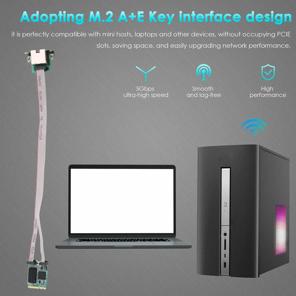 M.2 A+E KEY 5Gbps Gigabit Ethernet Card RJ45 Port RTL8126 Chip Supports3174 - Image 4 of 4