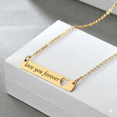 Personalisierte Namensleiste Halskette individuelle Gravur Schmuck Geschenk Edelstahl