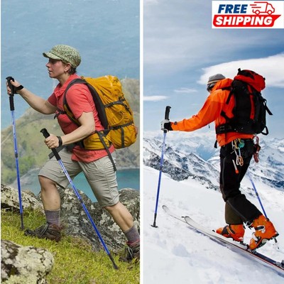 2 x Ultralight Aluminum Trekking Poles Adjustable Non-Slip Hiking Walking Set