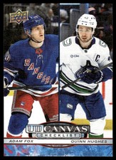 Quinn Hughes / Adam Fox Checklist #C-210 2025-26 Upper Deck UD Canvas Vancouver