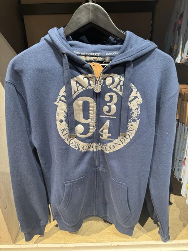 Harry Potter Wizarding World NY Exclusive Hogwarts Platform 9 3/4 Blue Hoodie - Picture 2 of 8