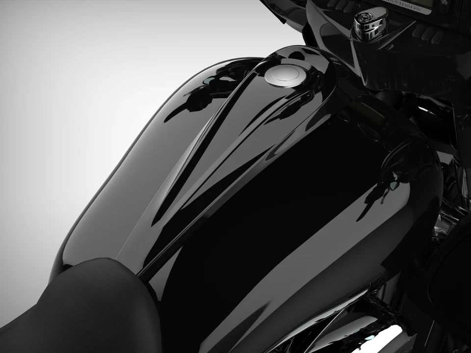 Consola de tablero de tanque negra viva y tapa de tanque de gasolina para Harley Touring 2008+ Foto 2 de 4