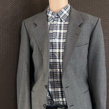 VTG Yves Saint Laurent Variation Blazer Mens 40R Gray Pinstripe Wool Made France