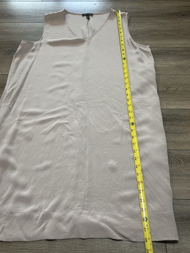 Eileen Fisher Tank Dress Womens Beige Sleeveless 100% Silk w/ Pockets Sz Large - Picture 10 of 10