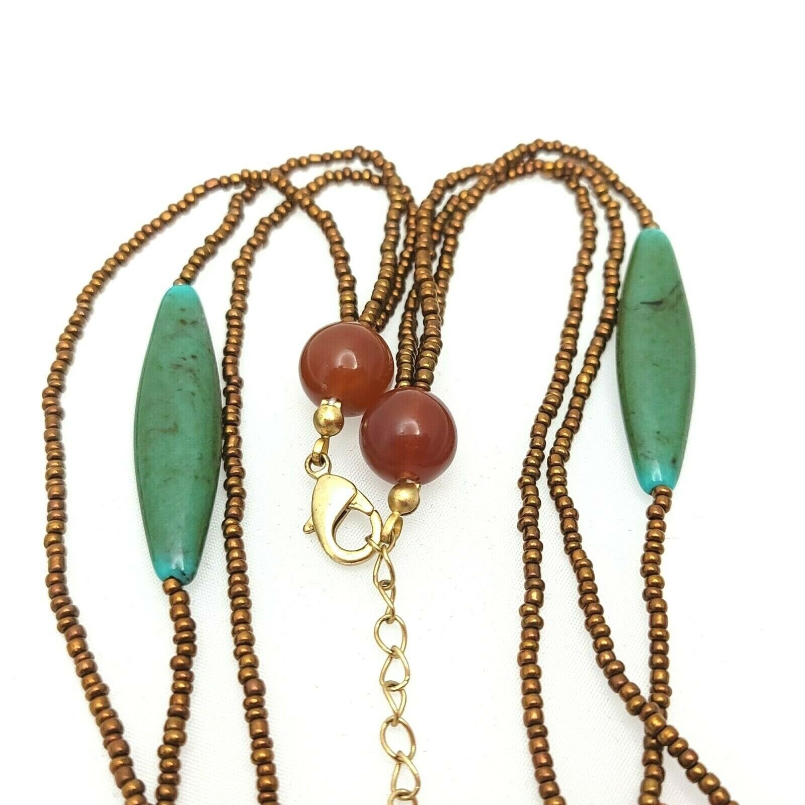 Artisan Multi Stand Statement Pendant Necklace Fa… - image 5