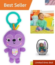 Jingle Joy Baby Rattle Toy - Purple Sloth with Chime Sounds, Gender Neutral