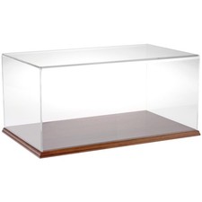 Plymor Clear Acrylic Display Case with Hardwood Base, 20" W x 12" D x 9" H