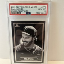 2025 Topps Black & White Paul Skenes Prized Portraits PSA 10