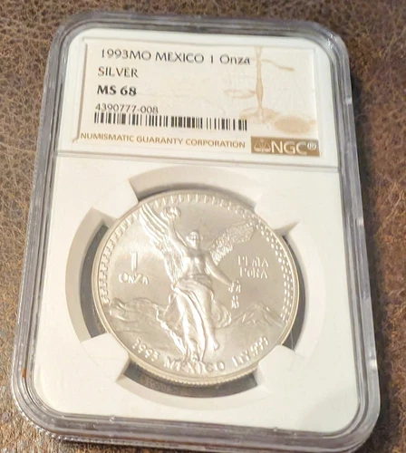 1993 MO Mexico 1 Onza Libertad Silver MS 68 NGC