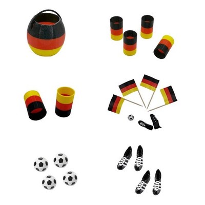 Miniatur Fanartikel Deutschland, Fußball WM EM Party Zubehör für Wichtel oä