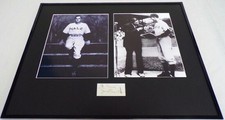 George HW Bush Signed Photo Display 16x20 Framed w/ Babe Ruth Yale