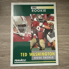 Pinnacle 1991 Ted Washington San Francisco 49ers Rookie #495 NFL Football Card. rookie card picture