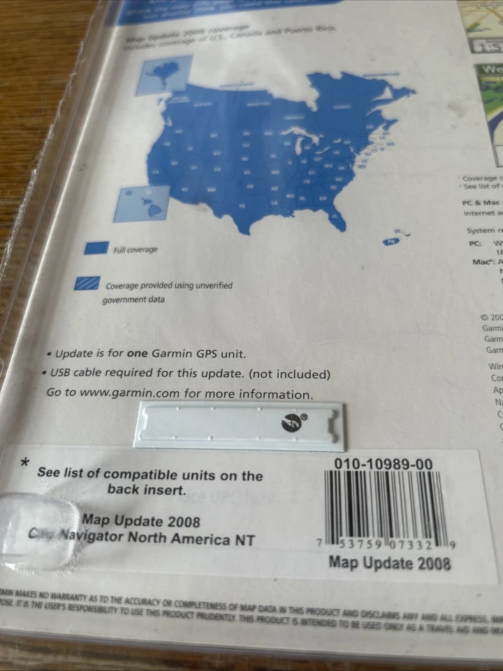 Garmin Map Update 2008 City Navigator North America NT DVD With Product Key - Image 3 of 4