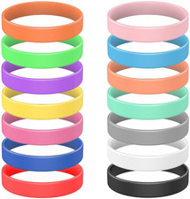 14 Pcs Rubber Bracelets, Silicone Bracelet Men Rubber Wristbands, 14 Color Mixe