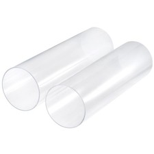 2Pcs Acrylic Pipe Rigid Round Tube Clear 96mm ID 100mm OD 305mm