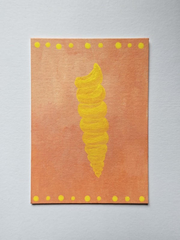 ACEO Original, Shell Cards #2 Acrylic  Painting, Jackie T Creates Seashell