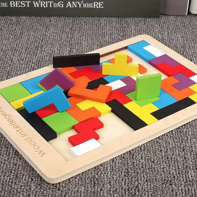 Holzpuzzle Denkspiel   Intelligenzspiel für Kinder | 3 Varianten | Lernspielzeug