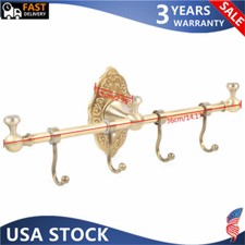 Wall-Mounted Brass Towel Rack Antique Bathroom Towel Rail Holder Bar Shelf Hooks