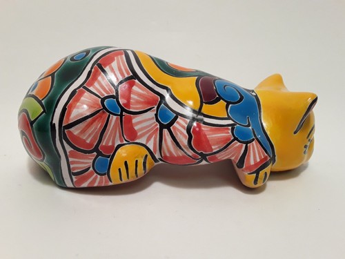 *Talavera Kitty Cat Shelf Sitter* Hand Painted Mexican Pottery *AS IS* Tiny Chip - Picture 8 of 9