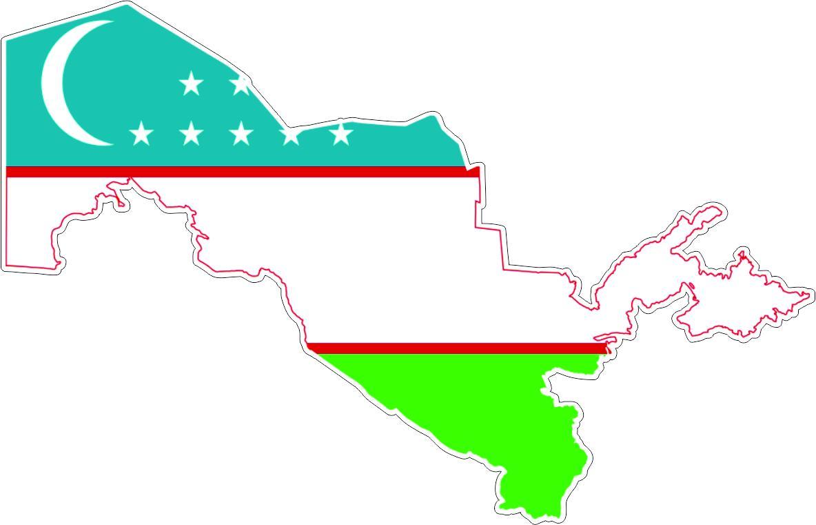 Aufkleber Klebe- Auto Vinyl Flagge Karte Usbekistan-image