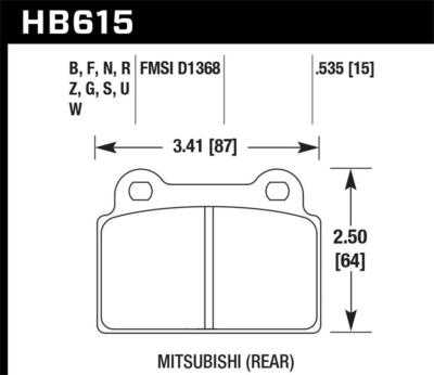 Hawk Performance HB615N.535-CK HP Plus Disc Brake Pad