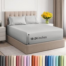 Extra Deep Pocket 4 Piece Sheet Set, Soft Bed Sheets by CGK Linens