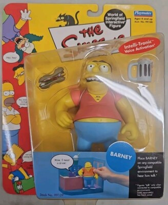 The Simpsons Barney World of Springfield Interactive Figure Playmates 2000 NIP
