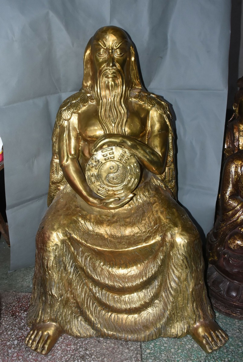 100cm Huge China Bronze Myth Seat Fuxi Fu Xi God Immortal Eight