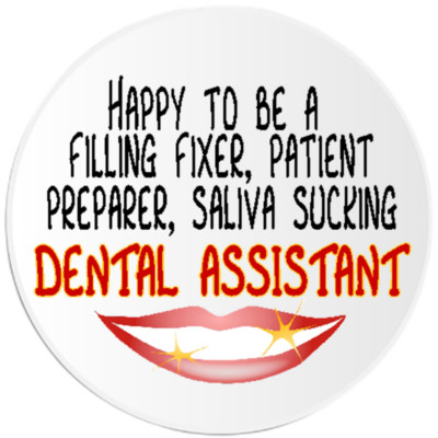Happy To Be Filling Fixer Dental Assistant - 10 Pack Circle Stickers 3 Inch