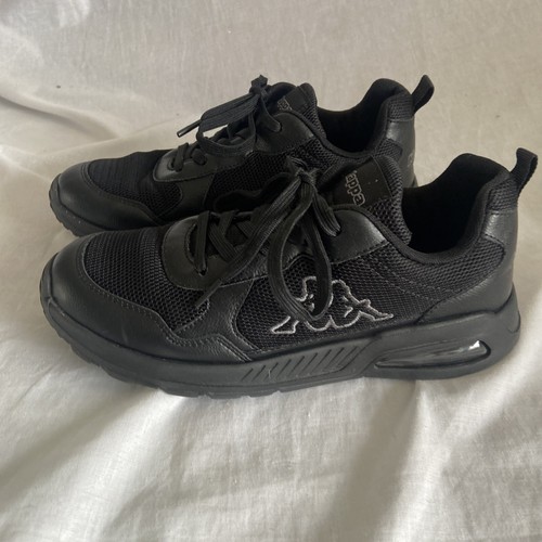 Kappa Black Trainers UK 4 Lace Up Running Shoes Sneakers Bubble