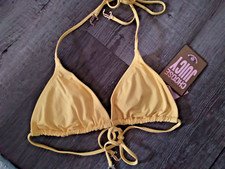 NWT JUICY COUTURE STRING BIKINI SWIMSUIT TOP YELLOW CHARMS SMALL NEW
