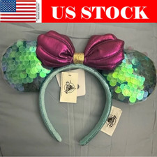 Disney Parks Little Mermaid Ariel Dinglehopper Minnie Mouse Bow Ears Headband US